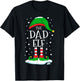 The Dad Elf Christmas Family Matching Xmas Daddy Funny T-Shirt - T-Shirt | Black