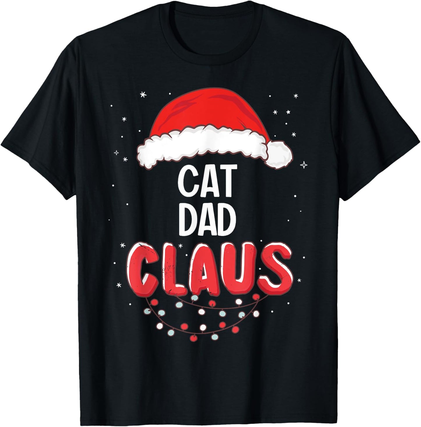 Cat Dad Santa Claus Christmas Matching Costume Women T-Shirt - T-Shirt | Black