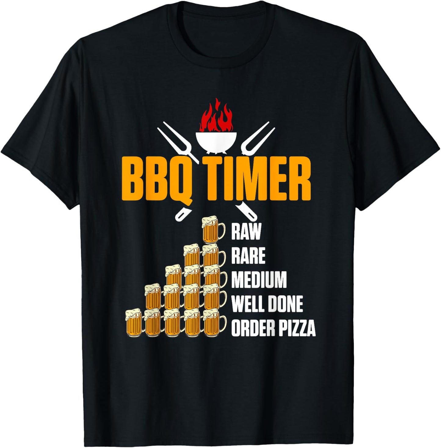 Barbecue BBQ Timer - Grill Beer Grill T-Shirt - T-Shirt | Black
