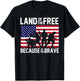 Land of the Free Because of the Brave United States T-Shirt - T-Shirt | Black