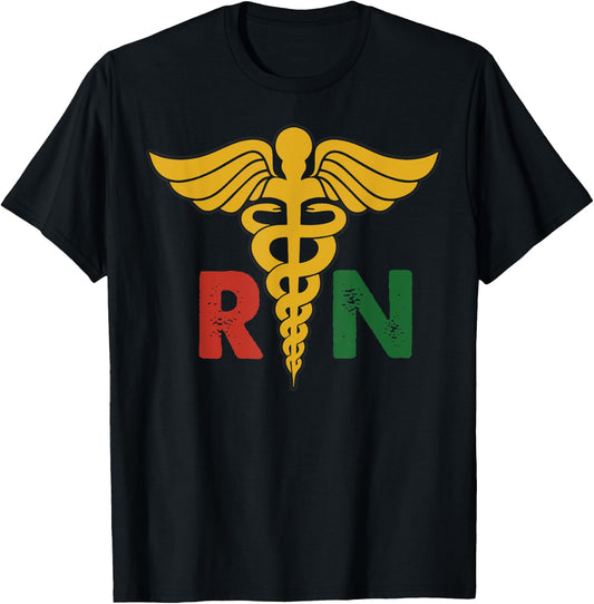 RN Nurse Black History Juneteenth Pride Afro girls African T-Shirt - T-Shirt | Black