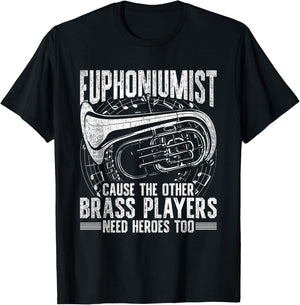 Euphoniumists Woodwind Euphonium Euphoniumist - -Adults, Black, Short Sleeve, Small T-Shirt - T-Shirt | Black