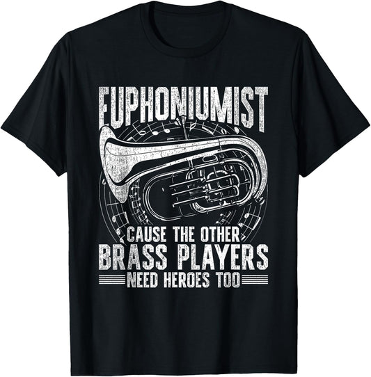 Euphoniumists Woodwind Euphonium Euphoniumist - -Adults, Black, Short Sleeve, Small T-Shirt - T-Shirt | Black