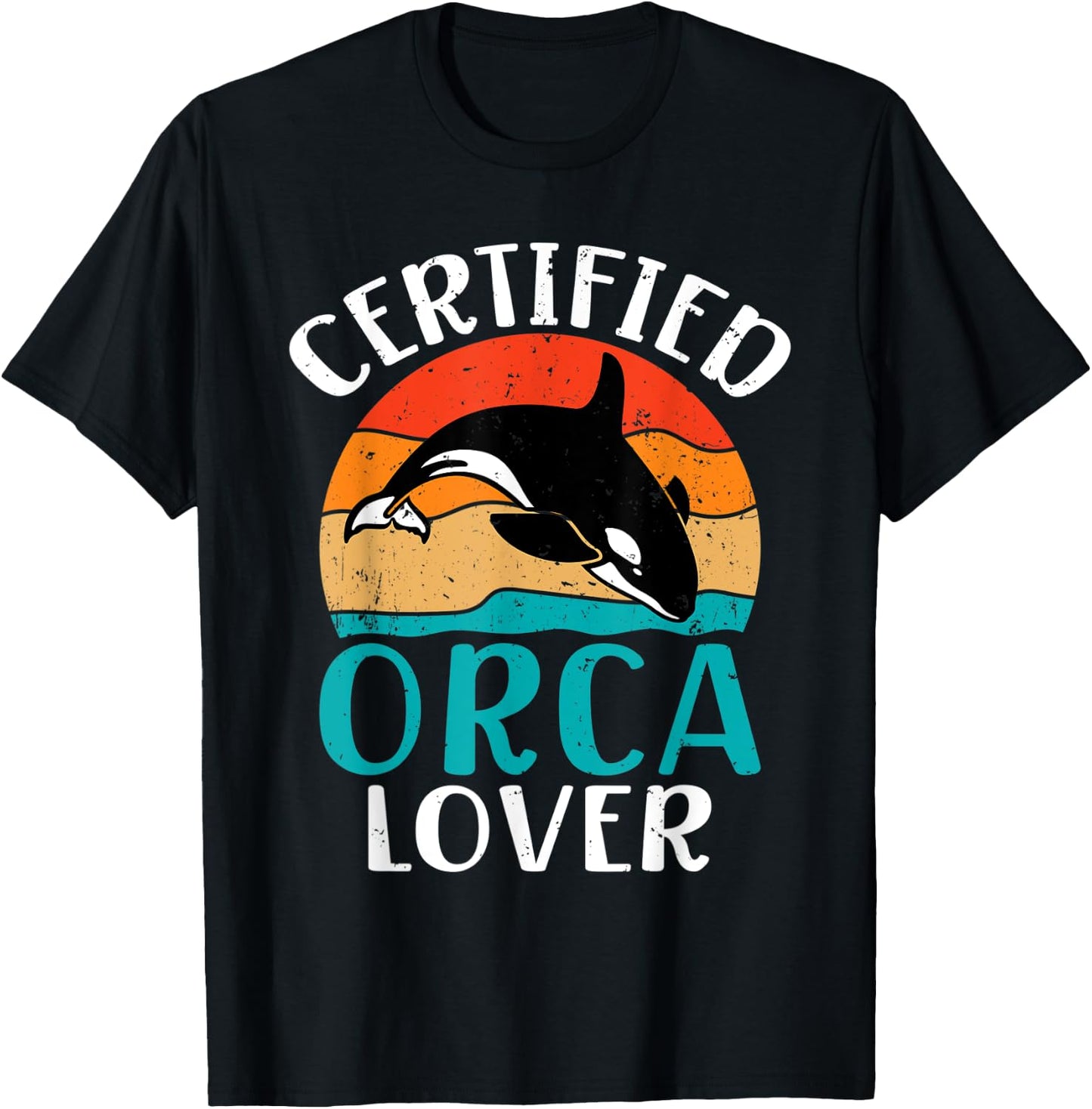 Certified Orca Lover Orca Whale T-Shirt - T-Shirt | Black