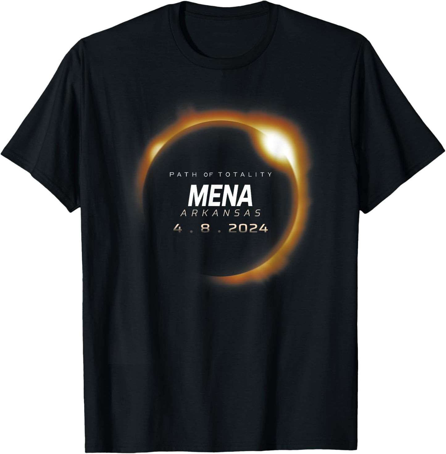 Total Solar Eclipse 2024 Mena Arkansas April 8 2024 T-Shirt - T-Shirt | Black