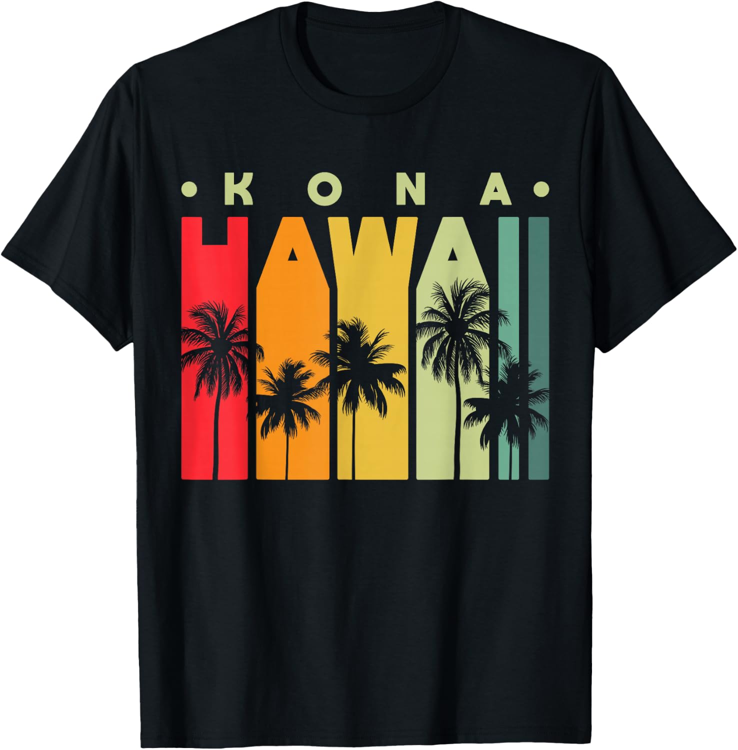 Islands Vintage Souvenir Kona Hawaii T-Shirt - T-Shirt | Black