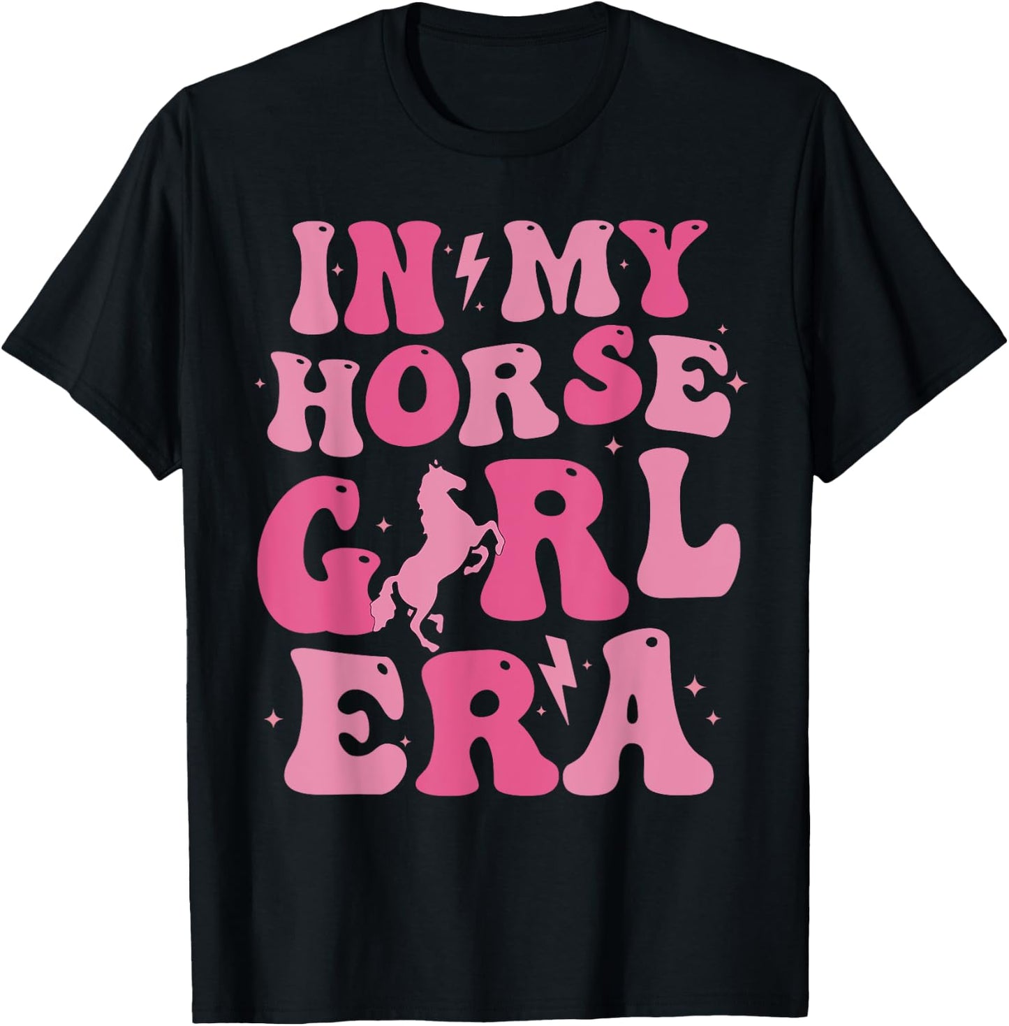 Horseback riding girl funny in my horse girl era groovy T-Shirt - T-Shirt | Black
