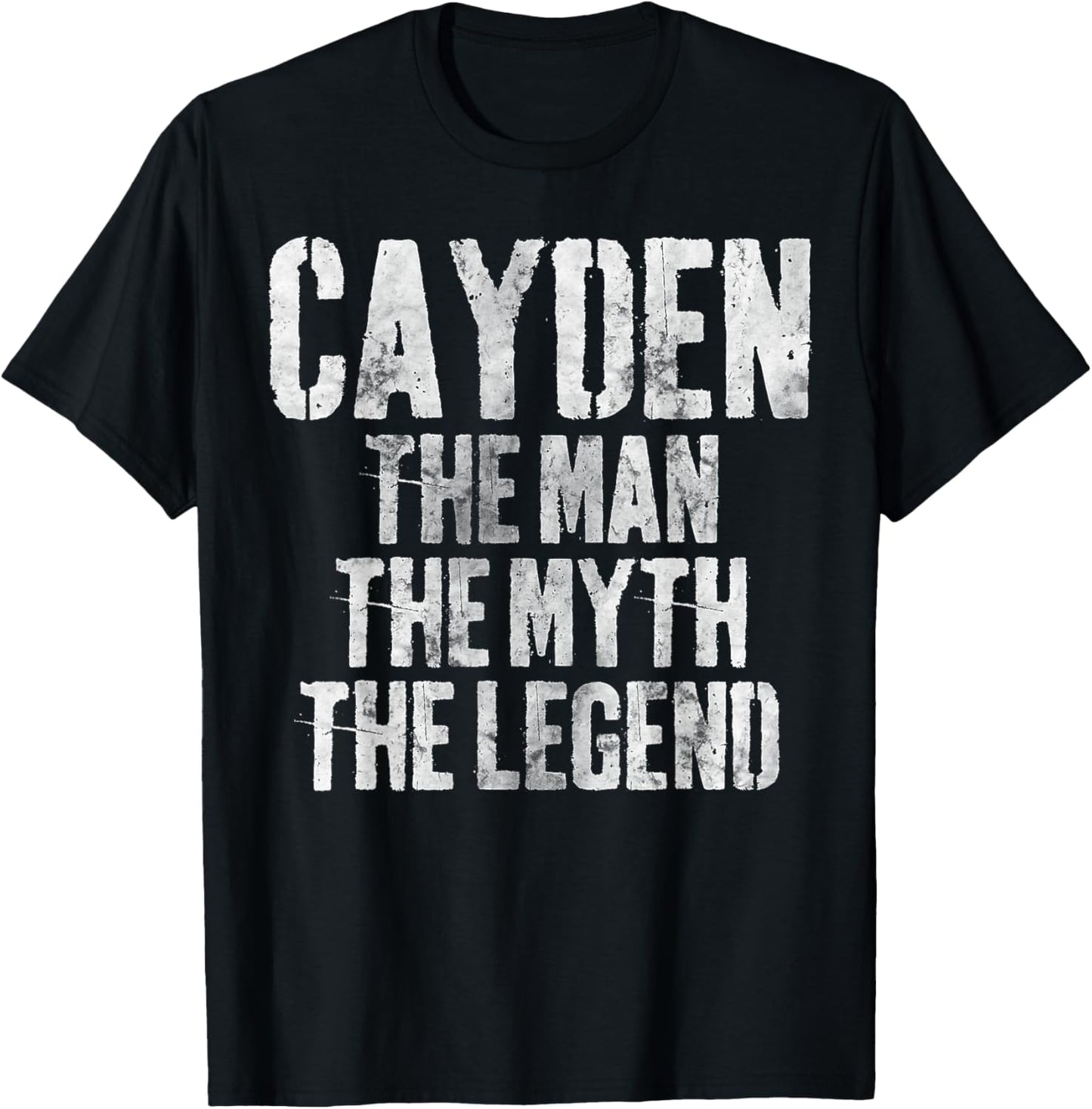 Personalized Shirt Cayden The Man The Myth The Legend T-Shirt - T-Shirt | Black