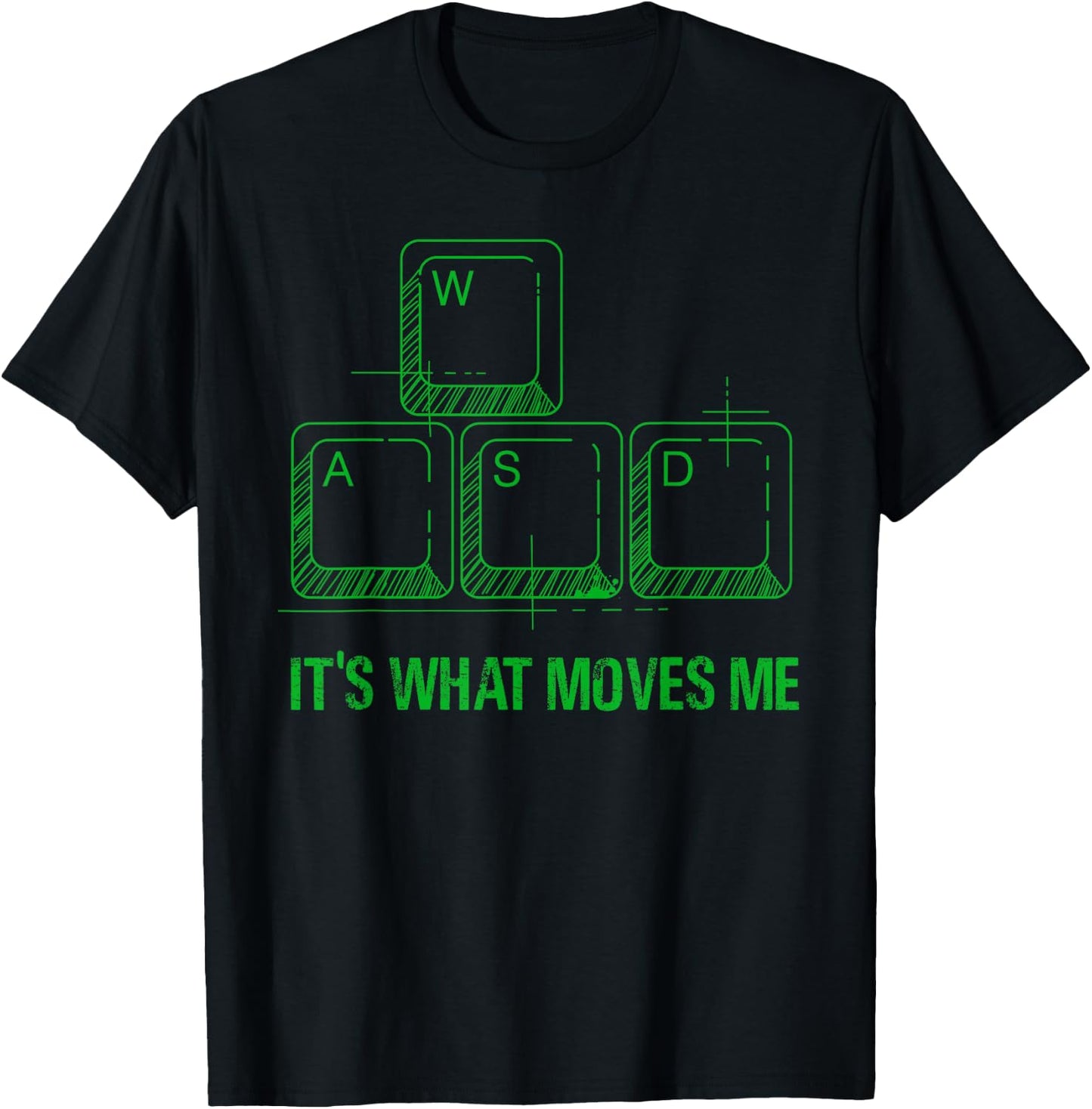 Funny WASD Its What Moves Me Video Games Gamer PC Gaming T-Shirt - T-Shirt | Black