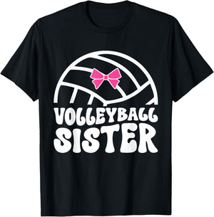 Volleyball Sister Of A Volleyball Player Sister T-Shirt - T-Shirt | Black