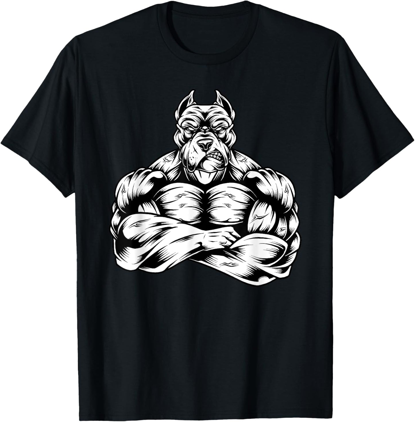 Muscles Pitbull dog lover workout Gym Fitness powerlifter T-Shirt - T-Shirt | Black