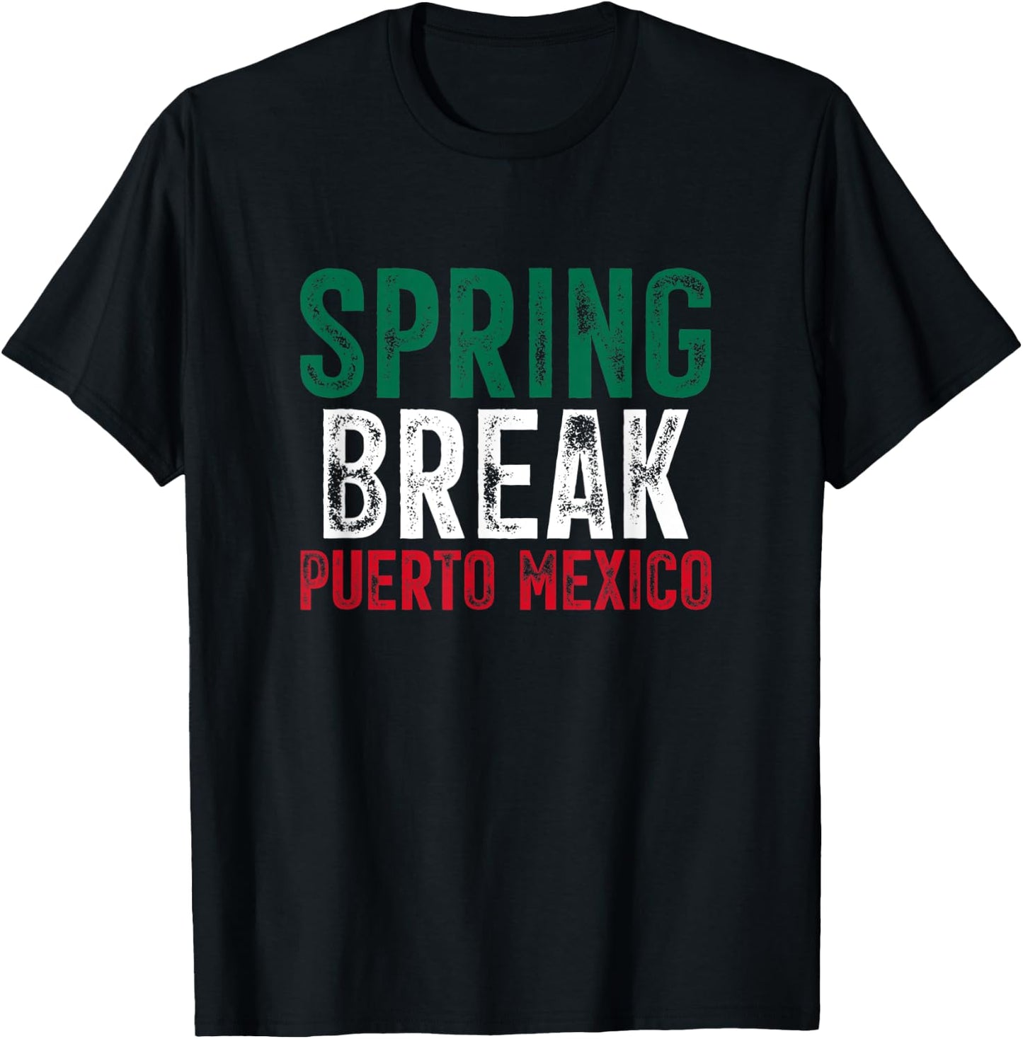 Spring Break Puerto Mexico Mexican Beach Summer Vacation T-Shirt - T-Shirt | Black