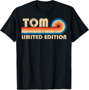 TOM First Name Funny Retro Vintage Birthday T-Shirt - T-Shirt | Black