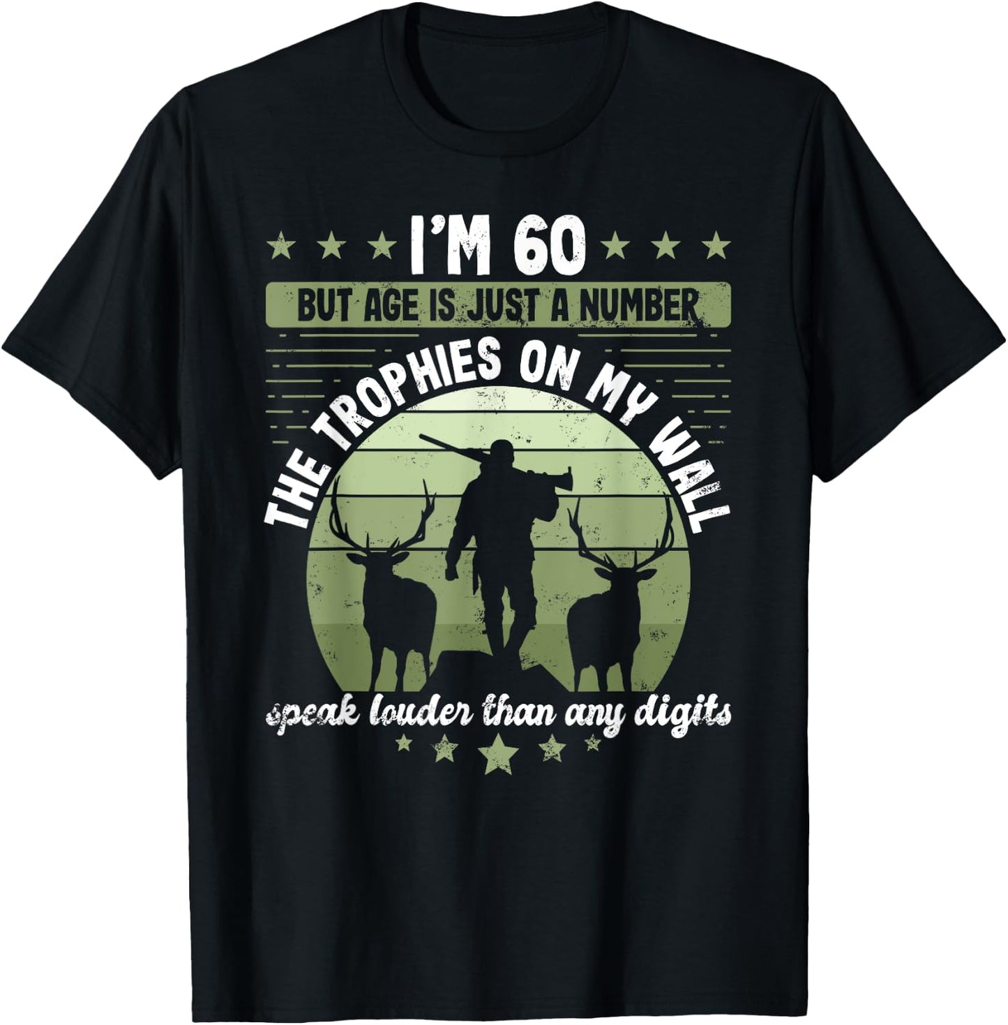 Hunter birthday 60 years old hunting 60th birthday hunter T-Shirt - T-Shirt | Black