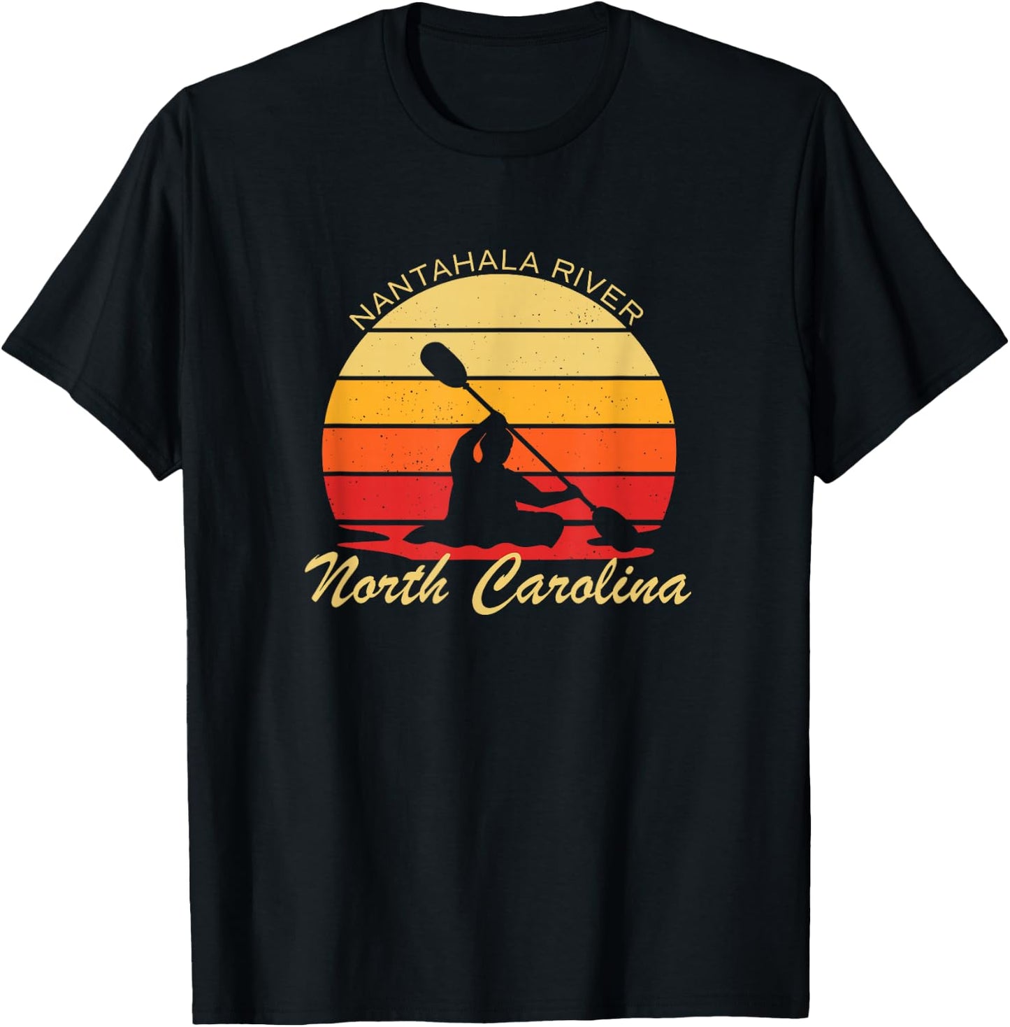 Vintage Kayak Nantahala River North Carolina Adventure T-Shirt - T-Shirt | Black