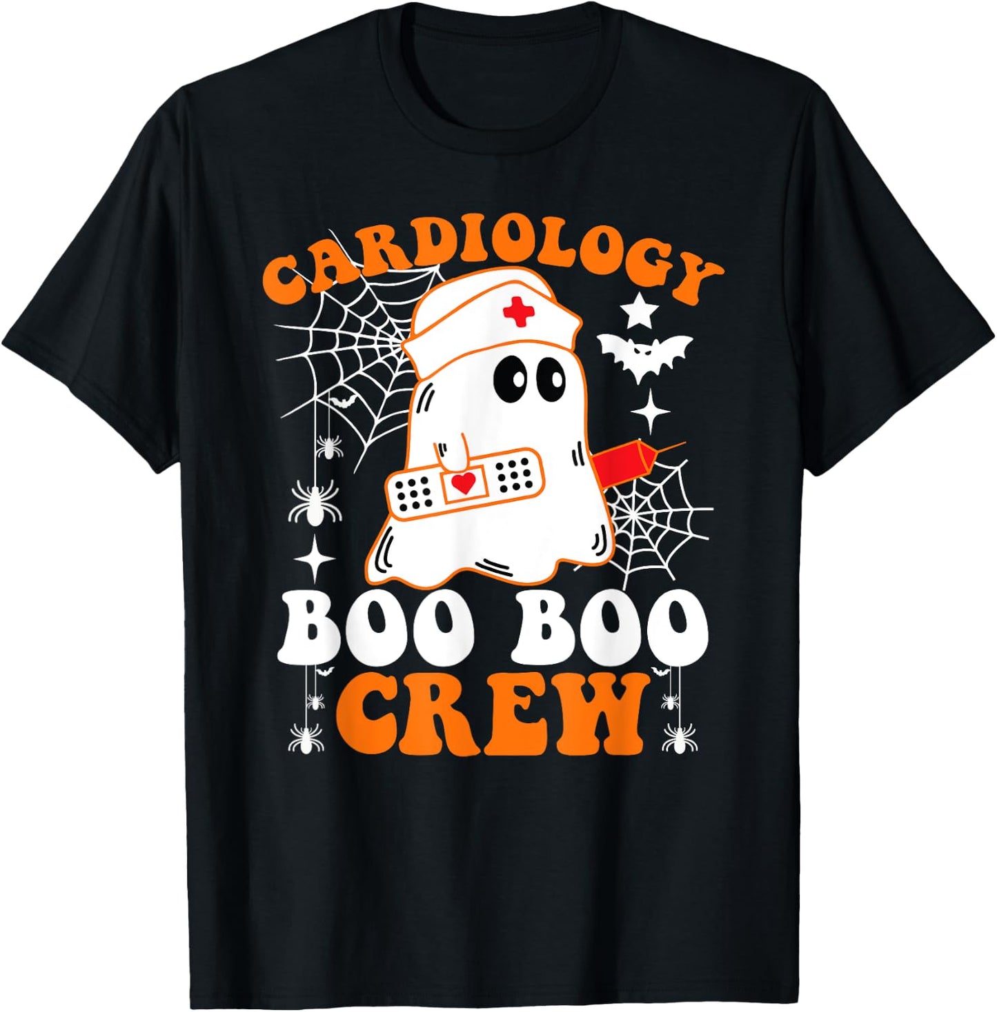 Cardiology Boo Boo Crew Shirt Funny Nurse Ghost Halloween T-Shirt - T-Shirt | Black