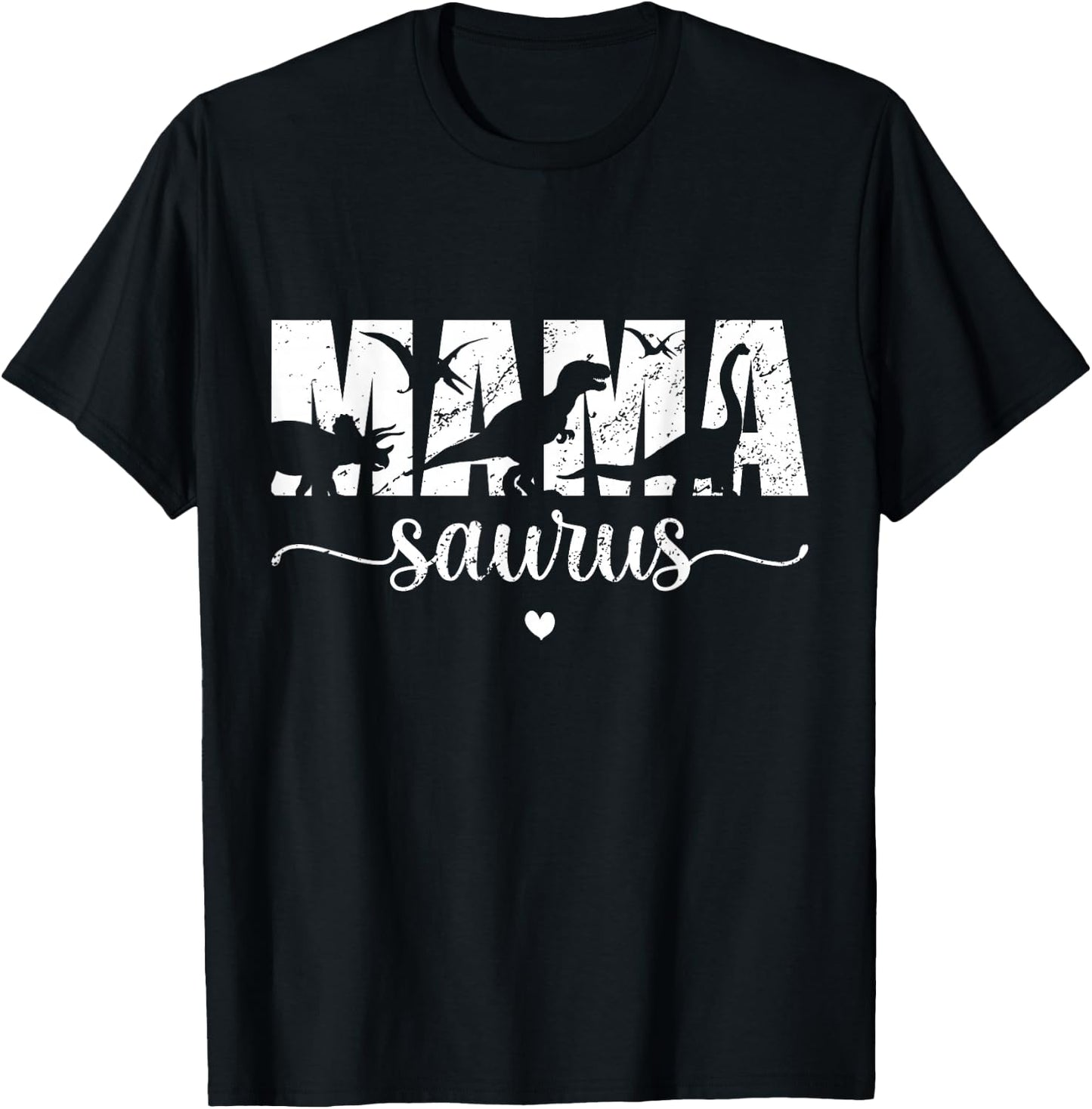 Funny Mama Saurus or T-Rex Mom Dinosaur Dinosaur T-Shirt - T-Shirt | Black