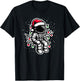 Astronaut Christmas Santa Hat Space Lover Boys T-Shirt - T-Shirt | Black