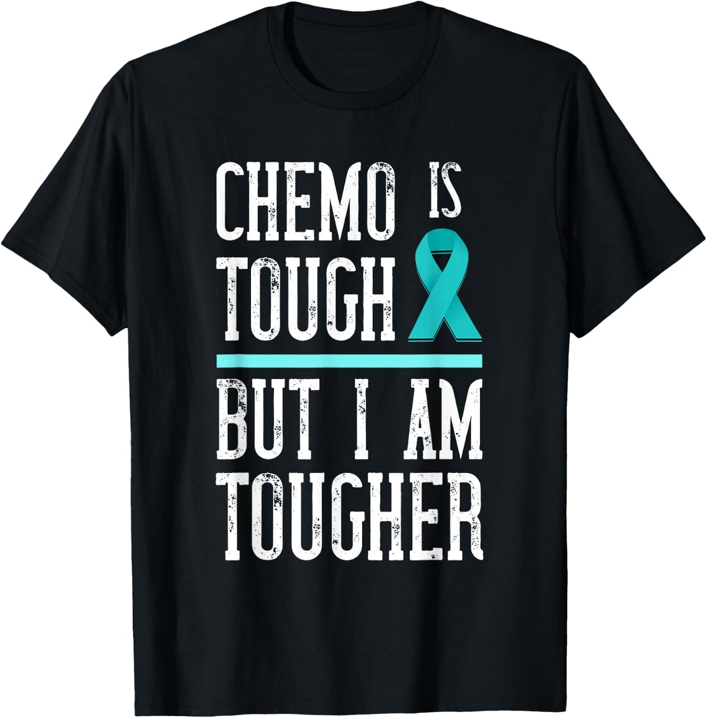 Ovarian Cancer Awareness I Am Tougher Ovarian Cancer T-Shirt - T-Shirt | Black