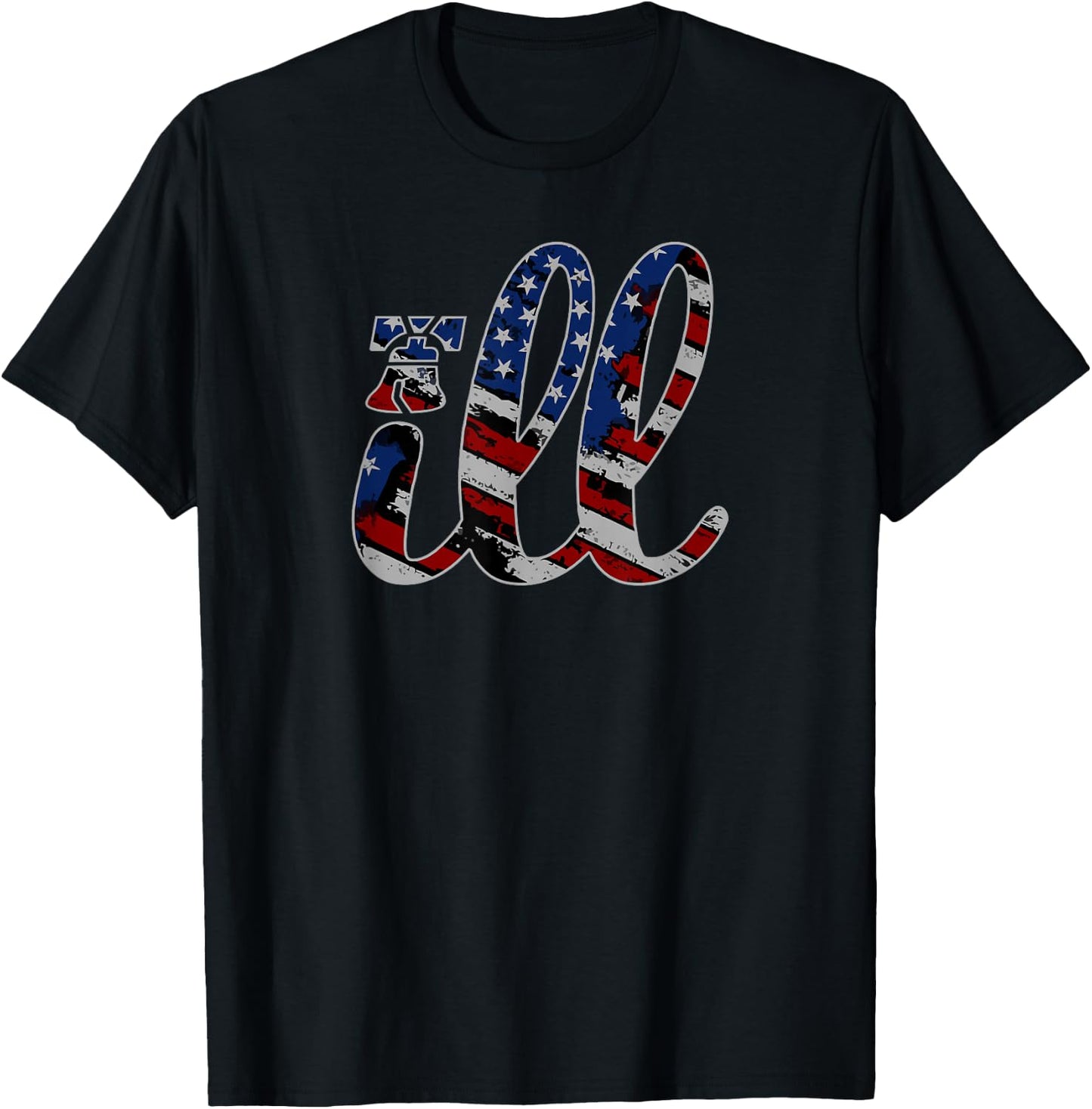 Ill Philadelphia Philly American Flag Grunge Liberty Bell T-Shirt - T-Shirt | Black