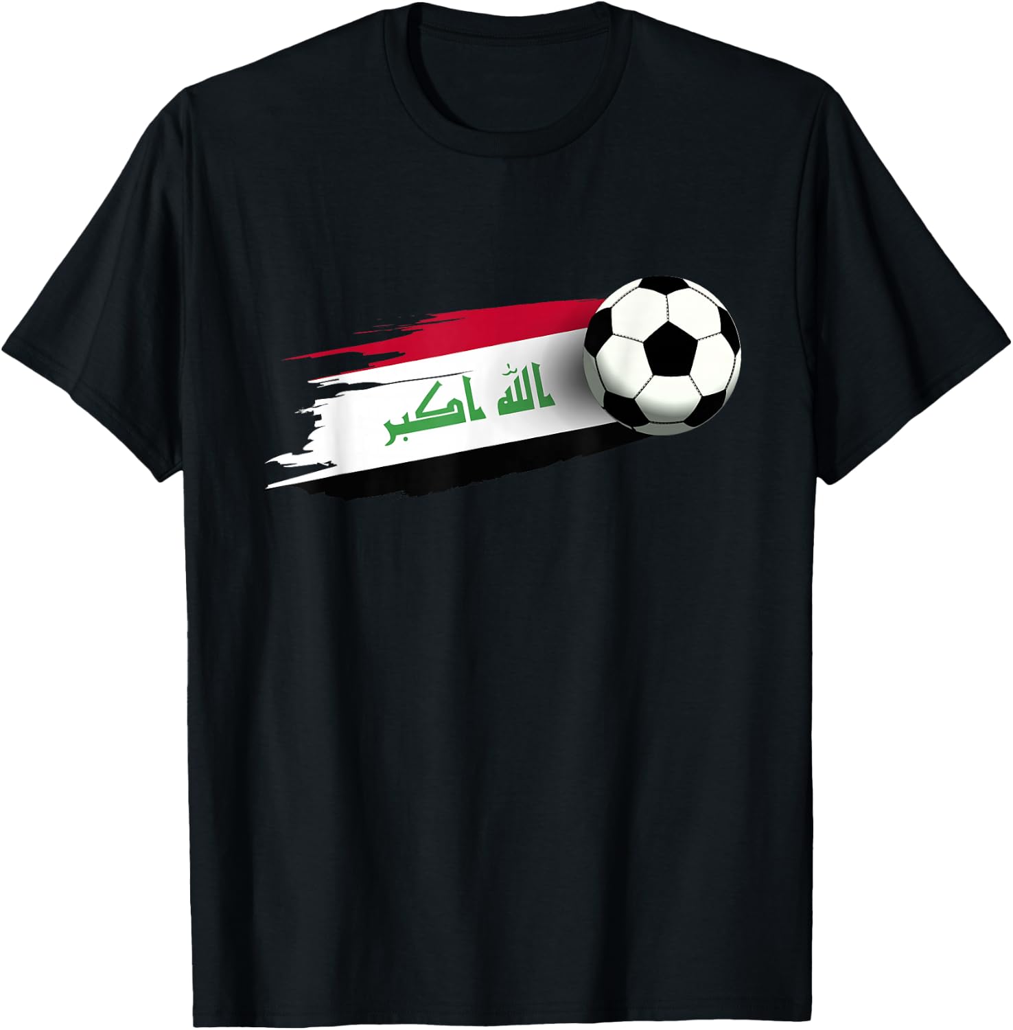 Iraq Flag Jersey Iraqi Soccer Team Iraqi T-Shirt - T-Shirt | Black
