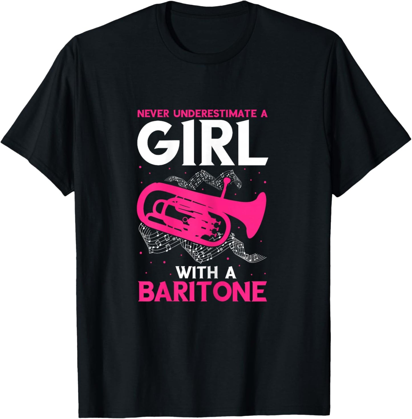Baritone Girl Saxophonist Marching Band Euphonium Saxophone T-Shirt - T-Shirt | Black