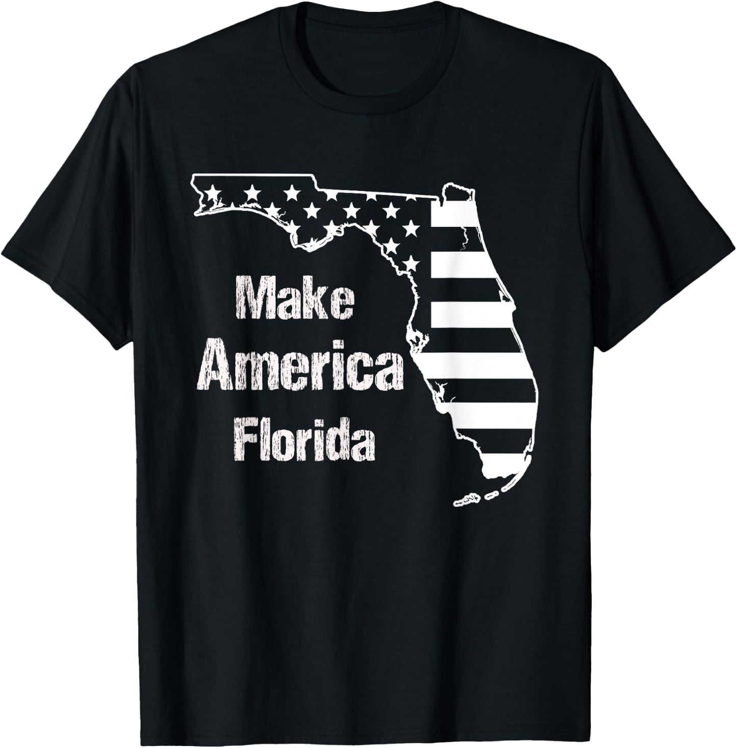 Funny Make America Florida American Flag Retro Vintage T-Shirt - T-Shirt | Black