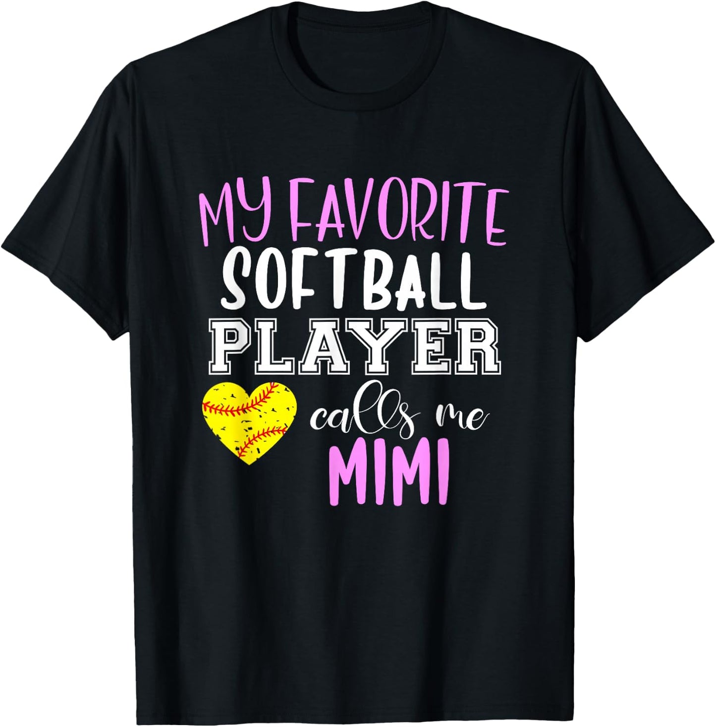 My Favorite Softball Player Call Me Mimi T-Shirt - T-Shirt | Black