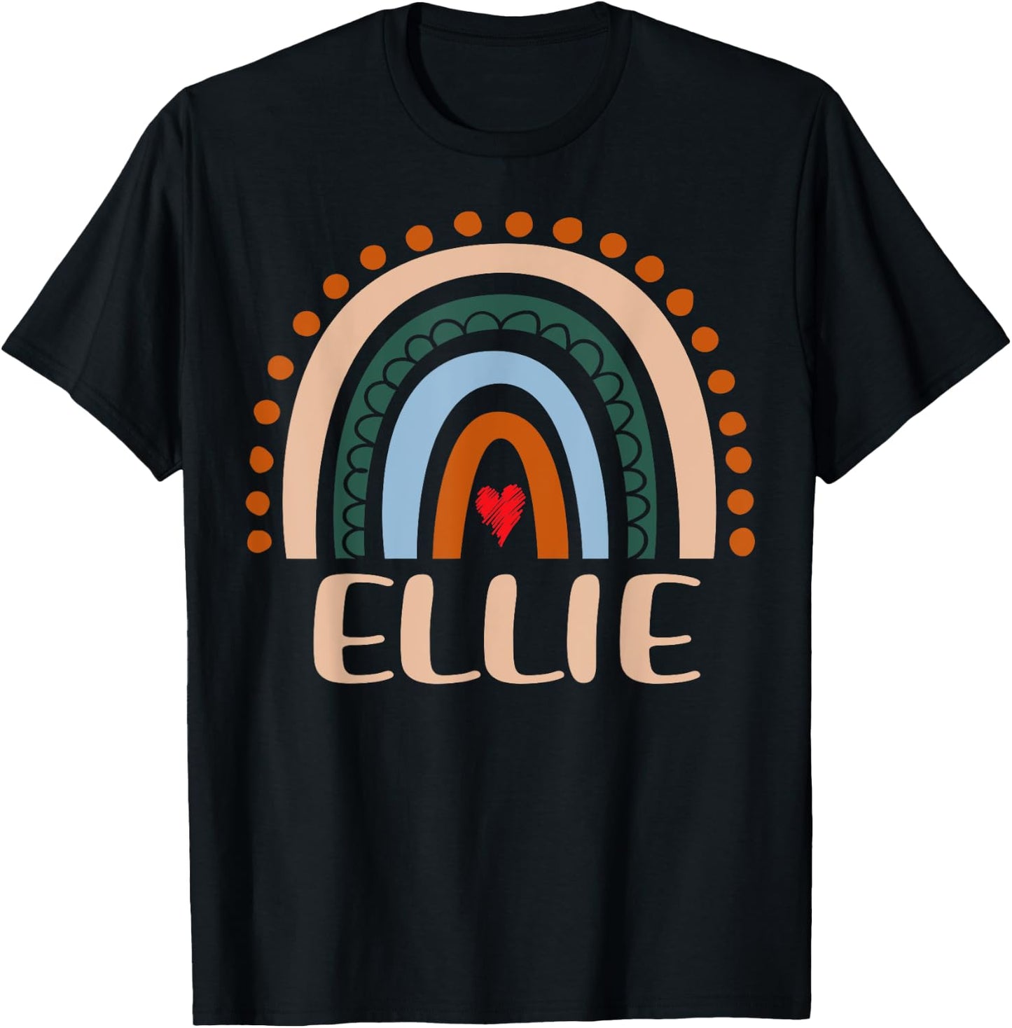 Ellie Name Personalized Funny Women Rainbow Ellie T-Shirt - T-Shirt | Black
