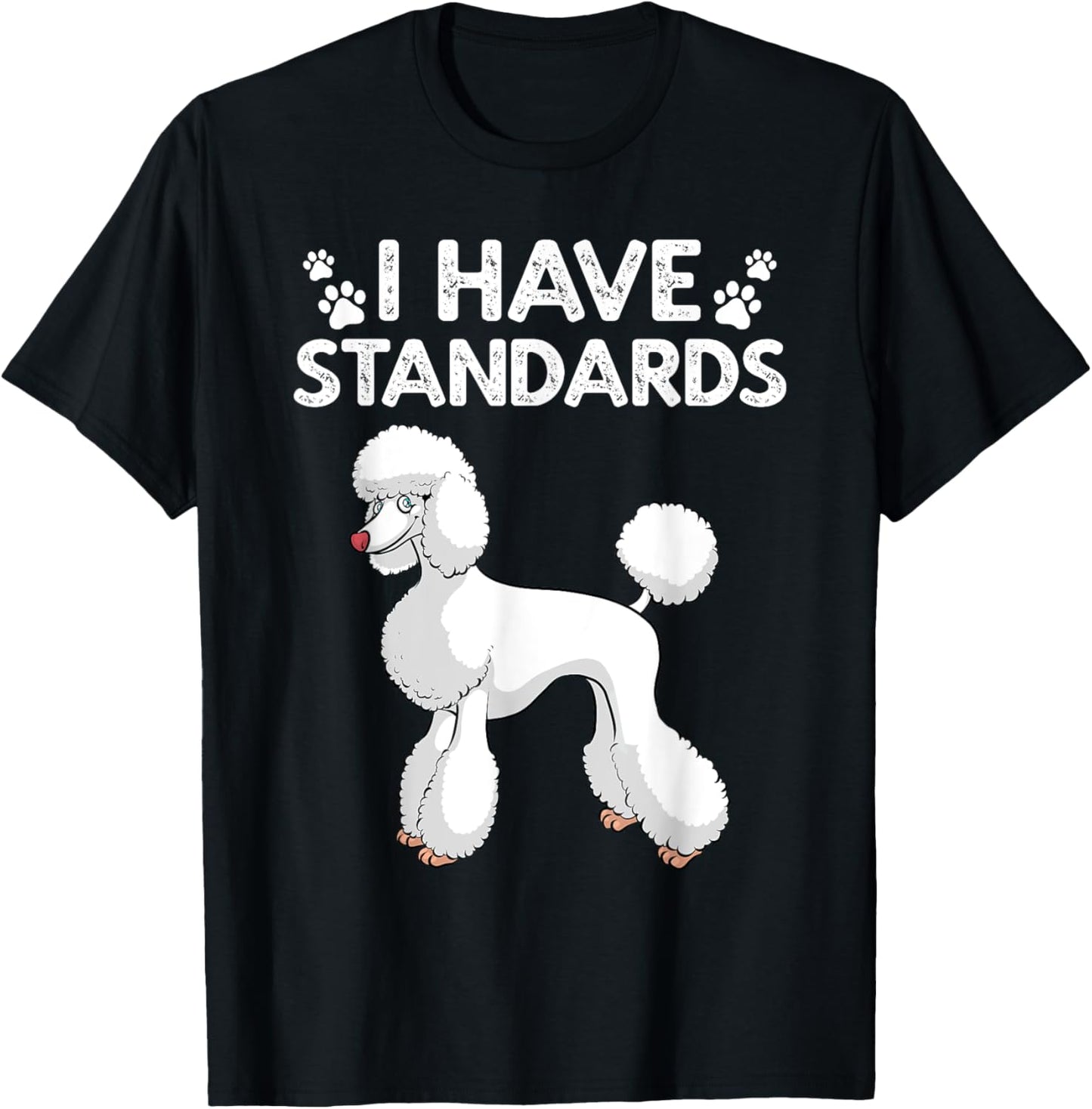 Cute Poodle Design Women Standard Poodle Dog Lovers T-Shirt - T-Shirt | Black