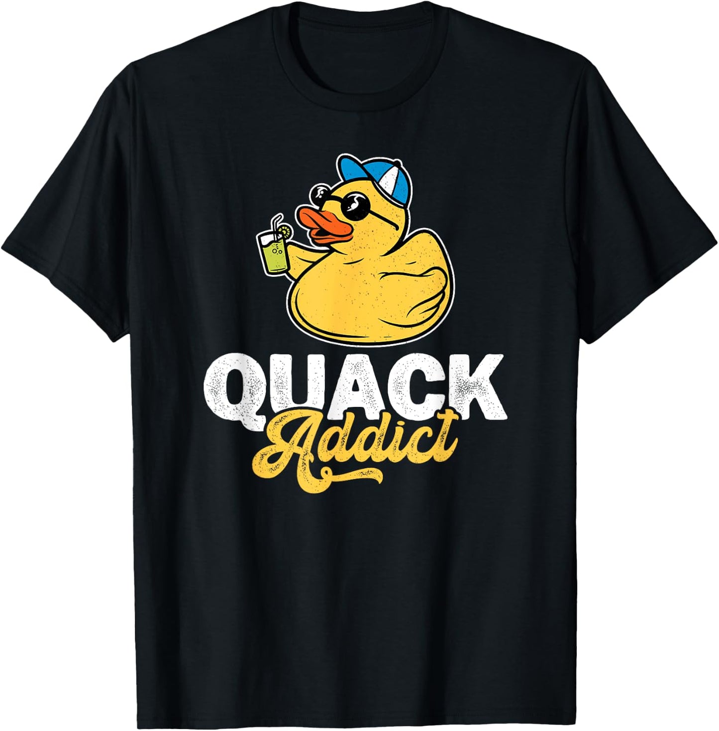 Quack Addict Funny Duck Lover Duck Owner T-Shirt - T-Shirt | Black