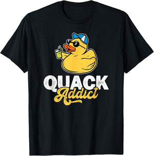 Quack Addict Funny Duck Lover Duck Owner T-Shirt - T-Shirt | Black