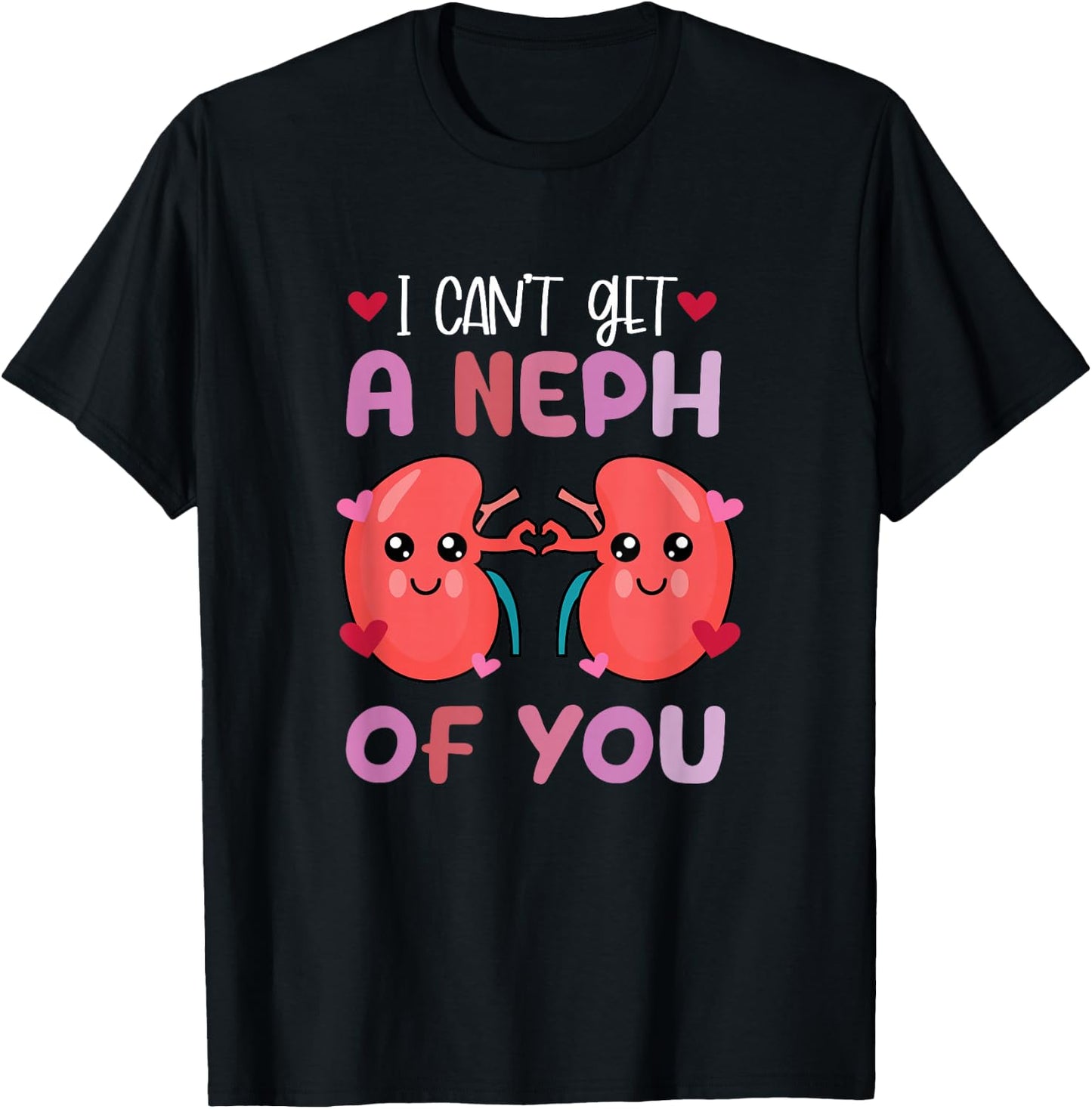 Kawaii Kidney Nephrology Nurse Dialysis Technician Valentine T-Shirt - T-Shirt | Black