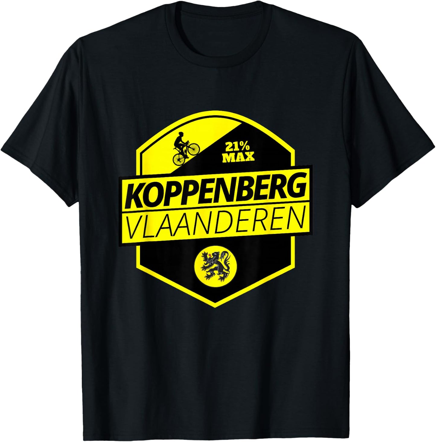 Koppenberg Cycling In Flanders Belgium Cobbled Climb Cyclist T-Shirt - T-Shirt | Black