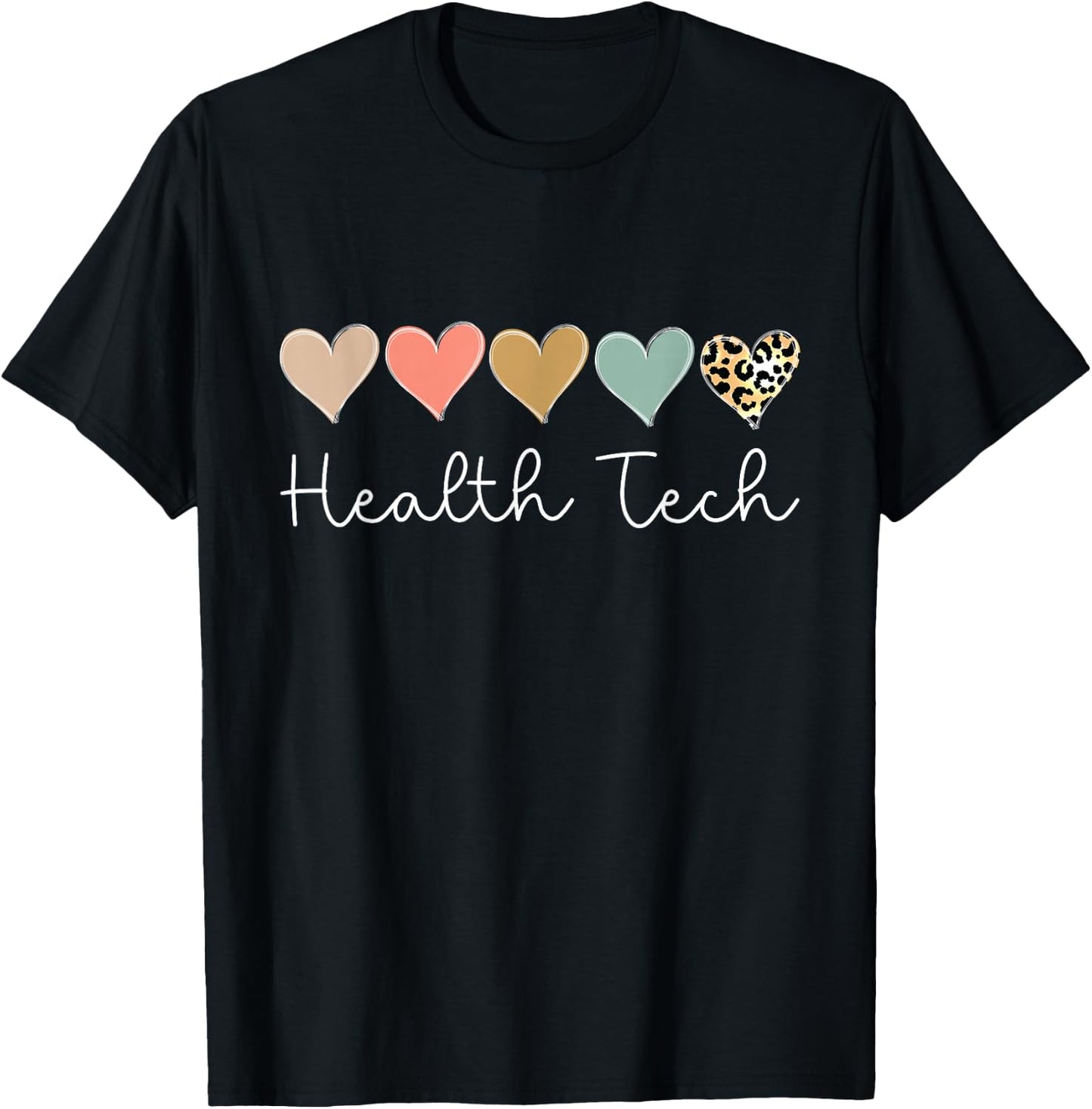 Health Tech Heart, School clinic Squad Valentine's Day T-Shirt - T-Shirt | Black
