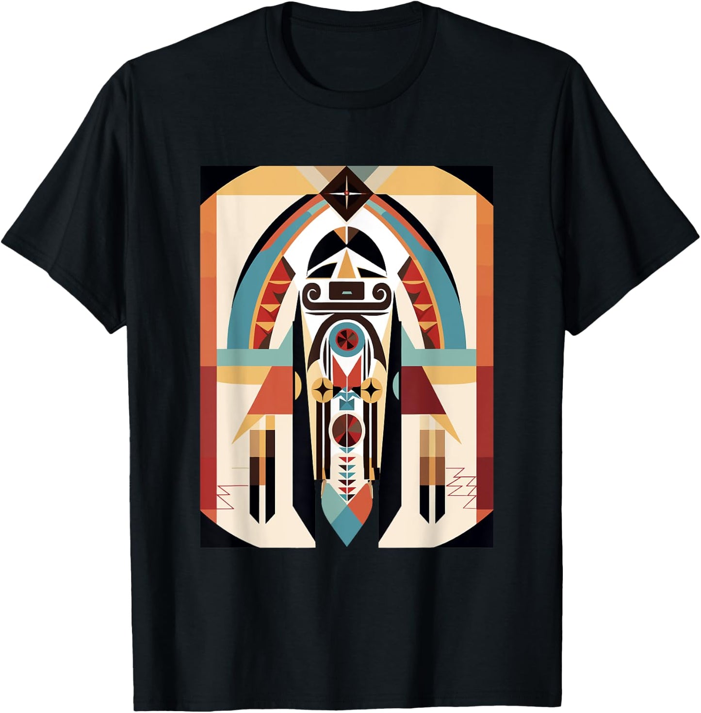 Hopi Art Design American Style Kachina T-Shirt - T-Shirt | Black