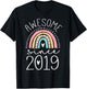 Awesome Since 2019 6th Birthday Rainbow Gifts Born In 2019 T-Shirt - T-Shirt | Black