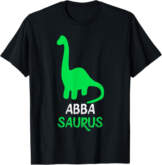 Abba-Saurus Funny Dino Dinosaur AbbaSaurus T-Shirt - T-Shirt | Black