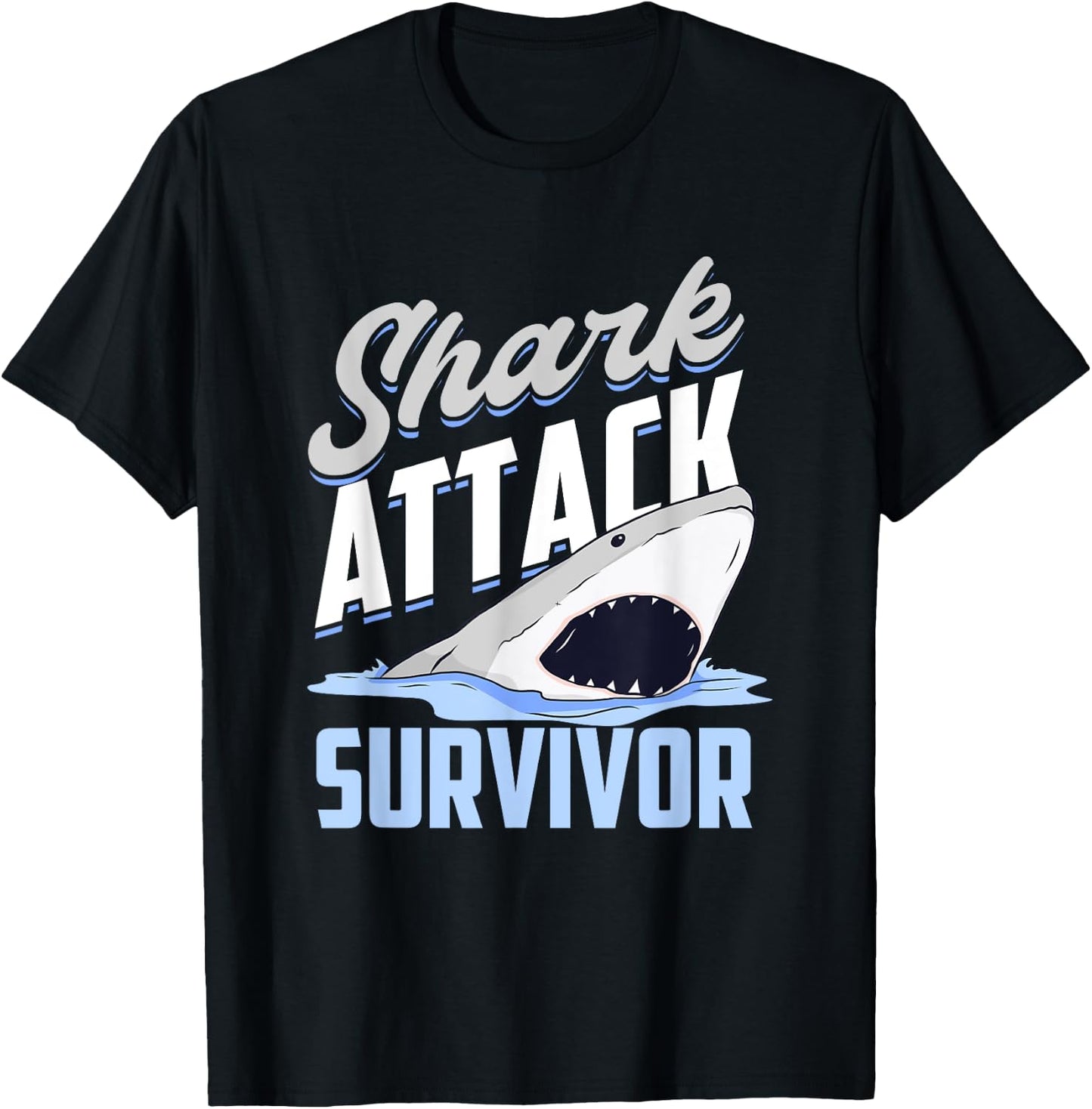 Shark Attack Survivor T-Shirt - T-Shirt | Black