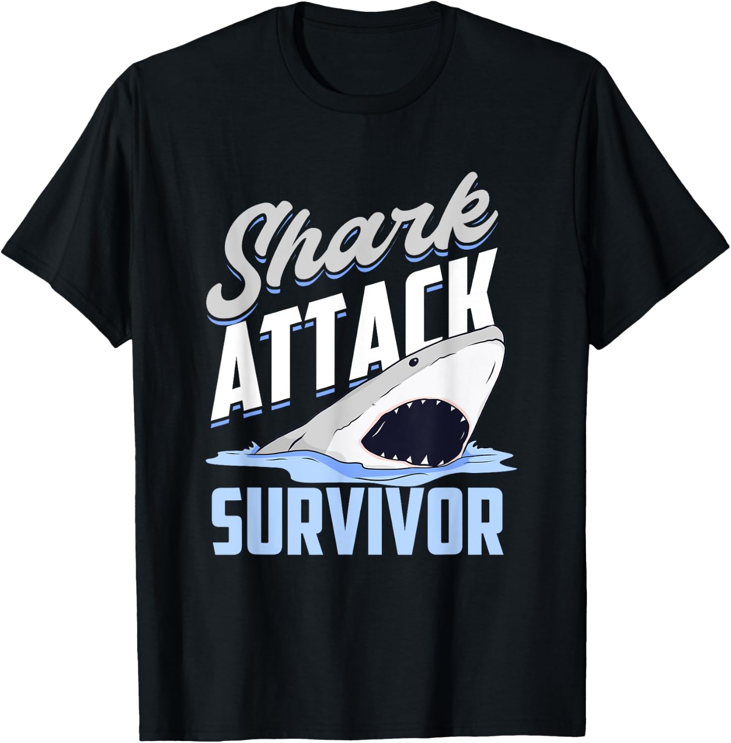 Shark Attack Survivor T-Shirt - T-Shirt | Black