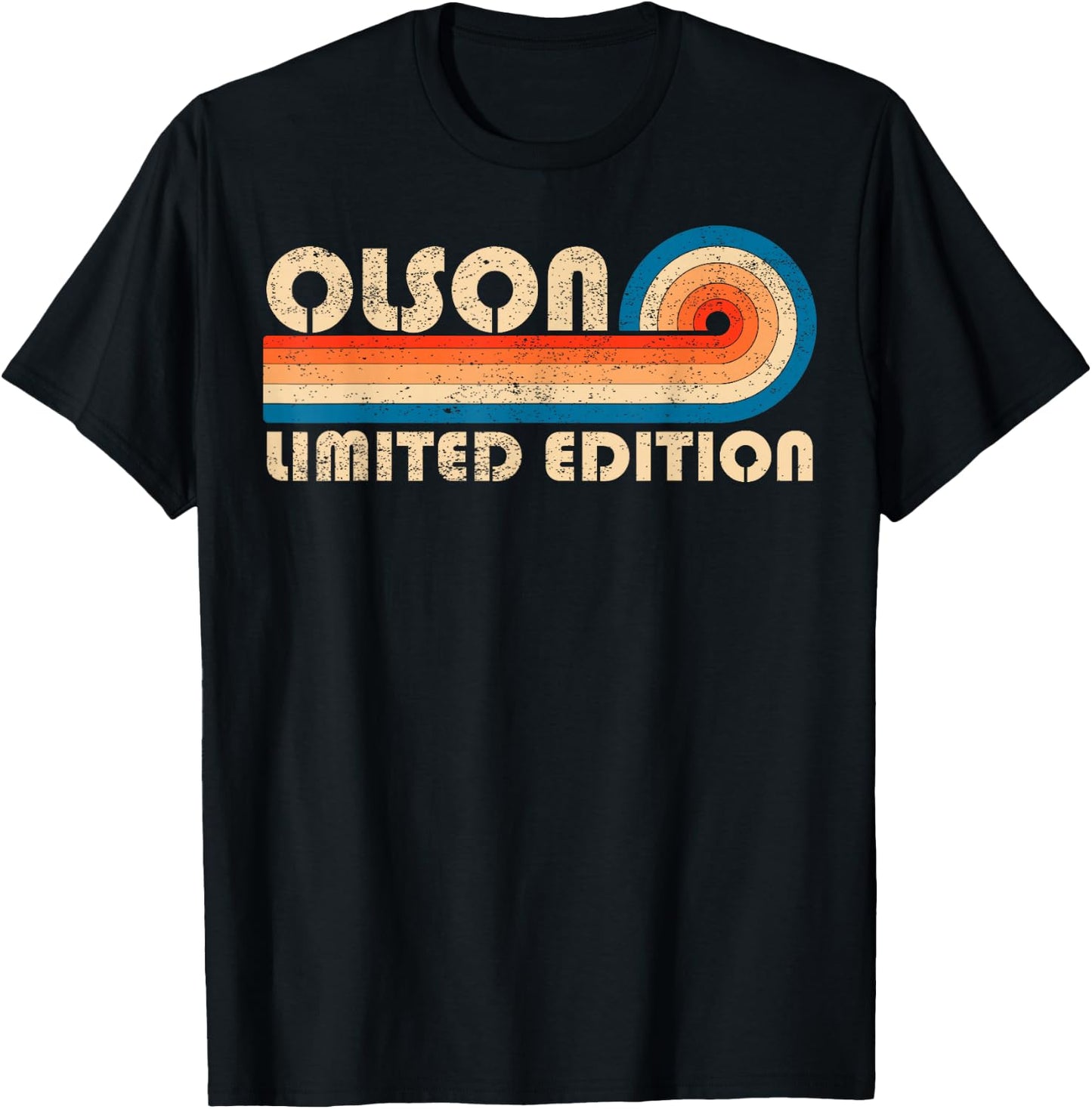 OLSON Surname Retro Vintage 80s 90s Birthday Reunion T-Shirt - T-Shirt | Black