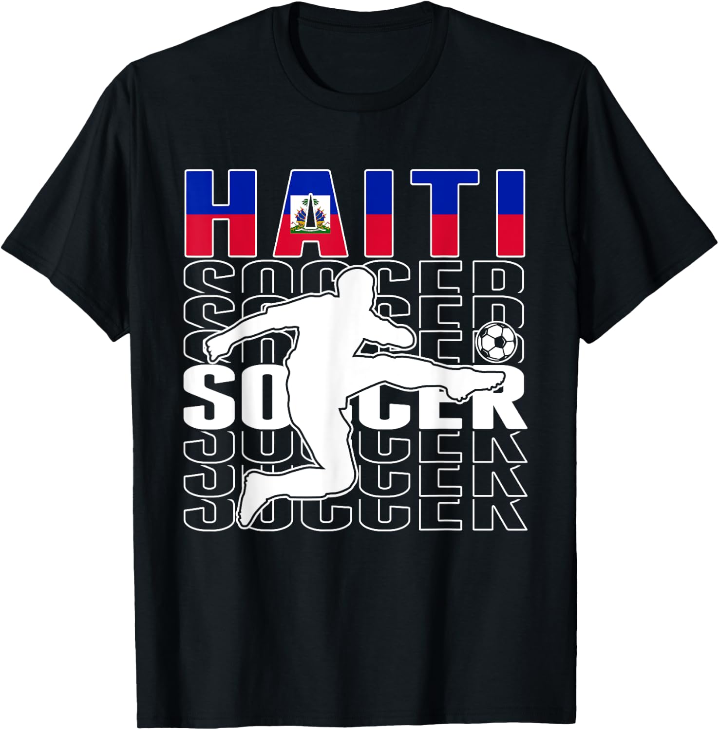 Haiti Soccer Lovers Jersey - Proud Haitian Football Fans T-Shirt - T-Shirt | Black