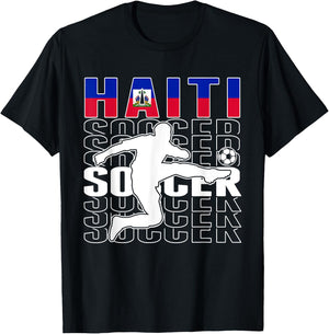 Haiti Soccer Lovers Jersey - Proud Haitian Football Fans T-Shirt - T-Shirt | Black