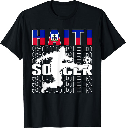 Haiti Soccer Lovers Jersey - Proud Haitian Football Fans T-Shirt - T-Shirt | Black