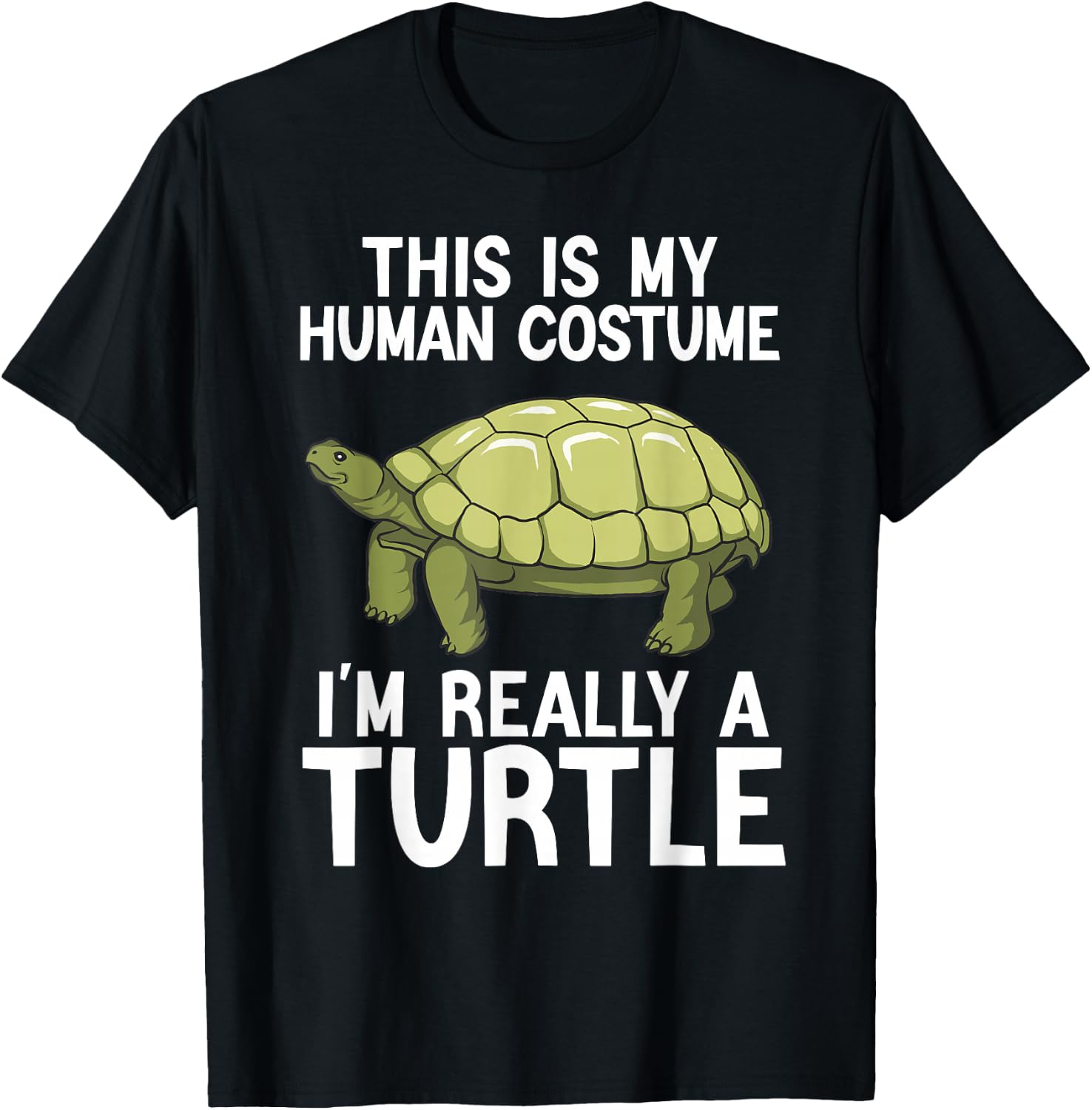 Simple Halloween Costumes Women Funny Turtle Costume T-Shirt - T-Shirt | Black