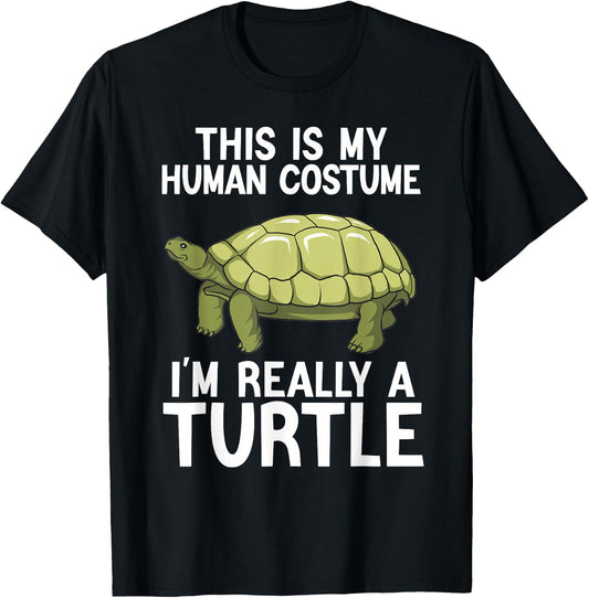 Simple Halloween Costumes Women Funny Turtle Costume T-Shirt - T-Shirt | Black