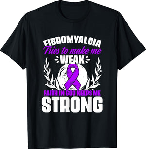 Faith In God - Fibro Survivor Fibromyalgia Awareness T-Shirt - T-Shirt | Black