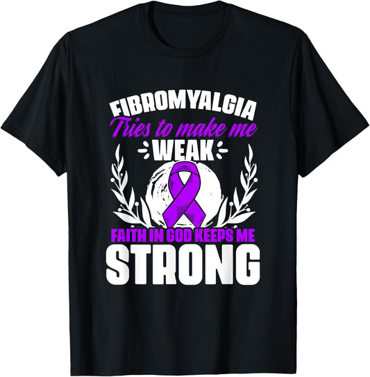 Faith In God - Fibro Survivor Fibromyalgia Awareness T-Shirt - T-Shirt | Black