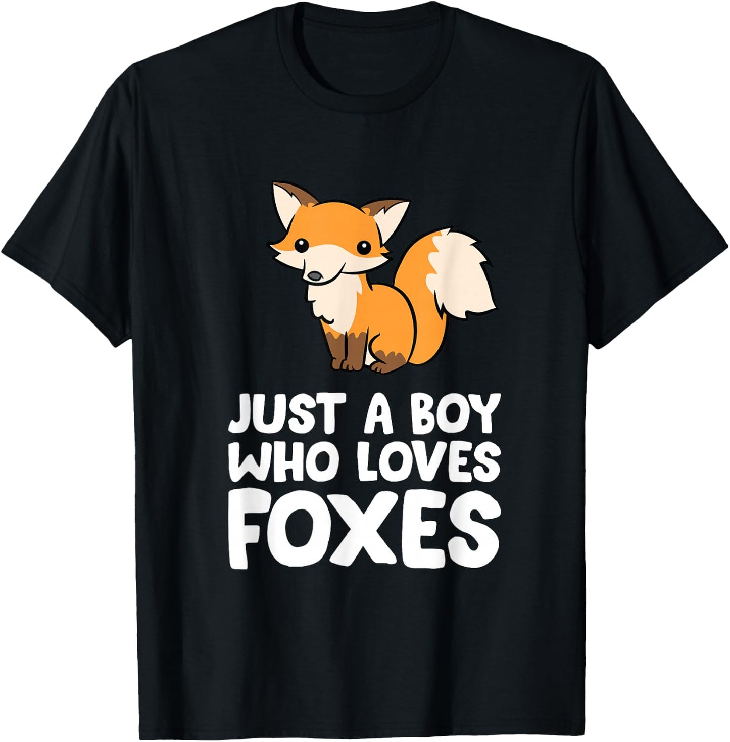 Just a Boy Who Loves Foxes T-Shirt - T-Shirt | Black