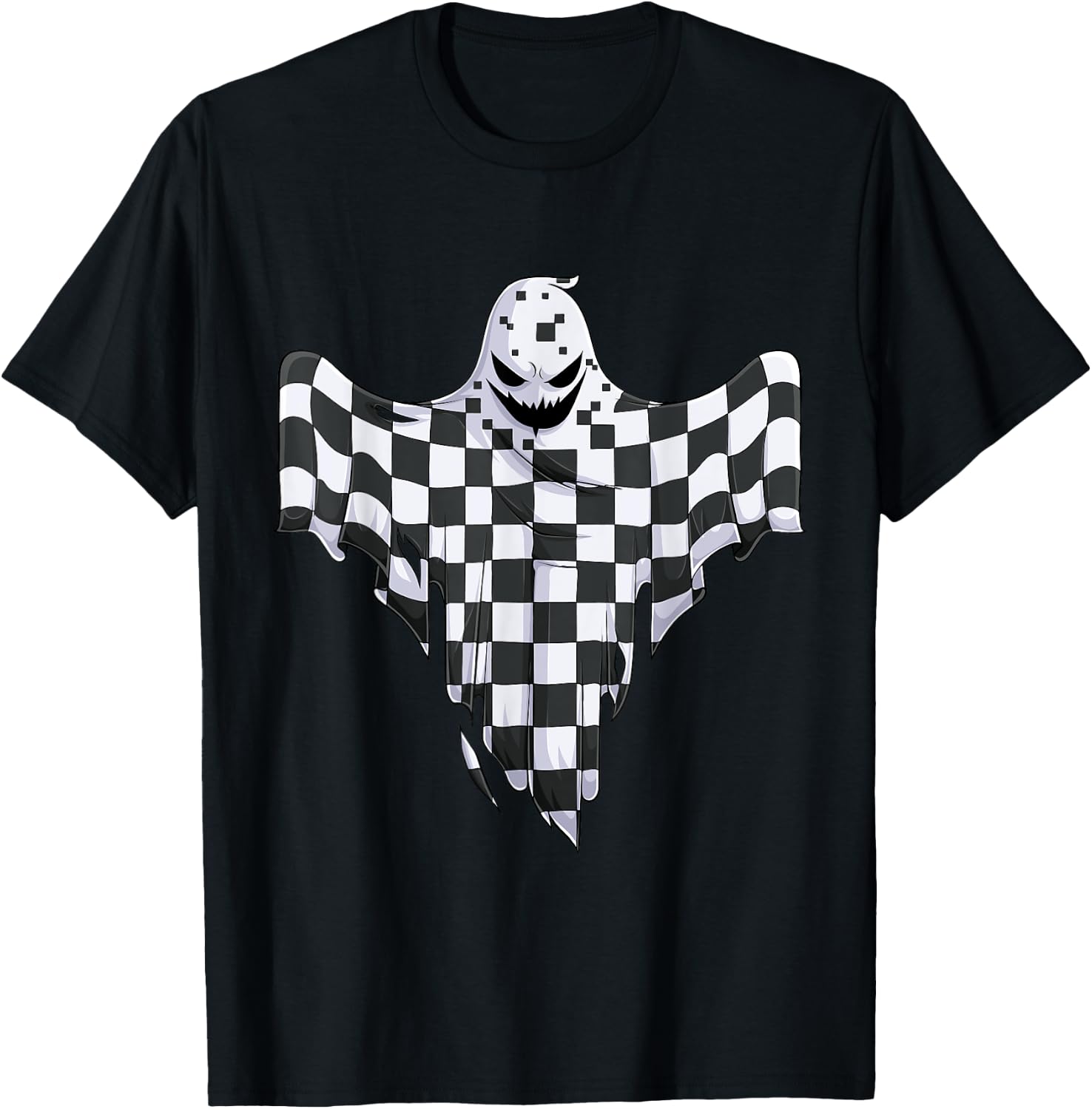 Ghost Halloween Kids Toddler Youth Race car Pit Crew T-Shirt - T-Shirt | Black